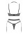 Obsessive Selinne 3-pcs set - комплект эротического белья с поясом для чулок, XL/XXL (чёрный)